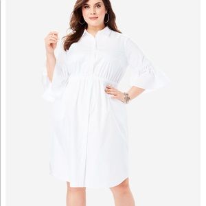 Crisp white modest dress